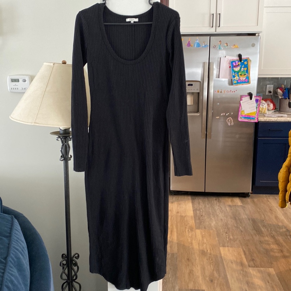 Waffle knit body con maxi